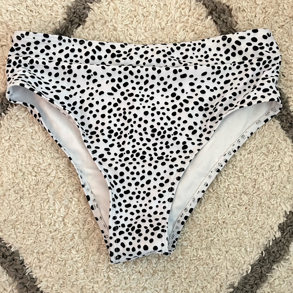 Black and White polka dot bikini bottoms